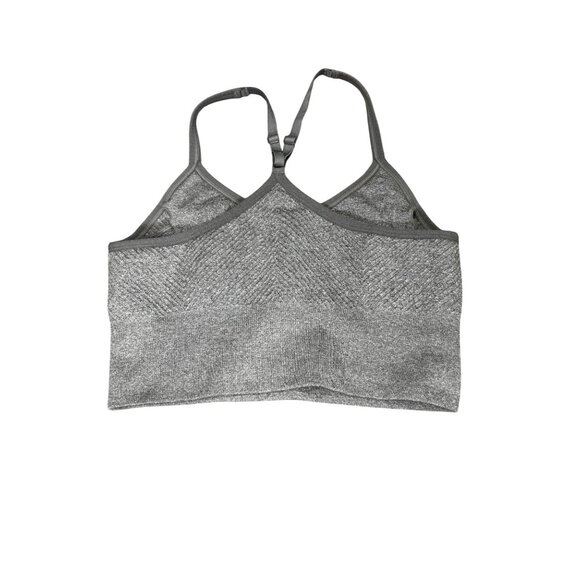 Seamless Gray Racerback Sports Bra Adjustable Straps M Activewear Or Casual Use - Picture 5 of 6